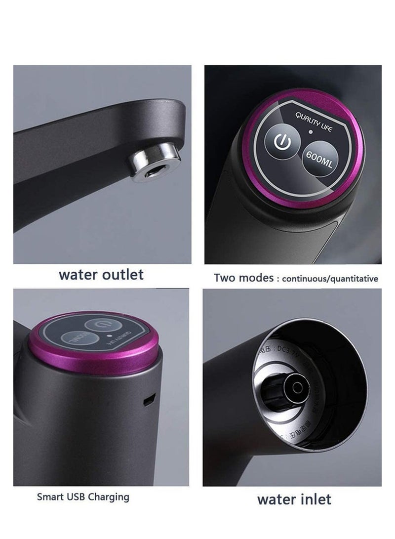 Vonqu Water Dispenser Pump for 5 Gallon Bottle Free Quantitative Drinking Water Pump Portable USB Charging Electric Bottle Pump Multipurpose Dispenser for V60 Kettle Home Camping and Coffee Corner - Image 3