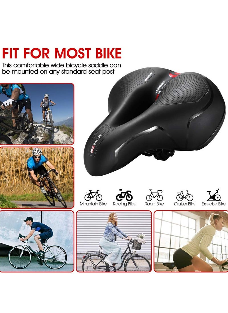 SYOSI - Bicycle Saddle, Comfortable Bike Seat Cushion with Dual Shock Absorbing Balls & Memory Foam Soft & Comfortable & Breathable Bike Saddle for MTB/Road Bikes - Image 1