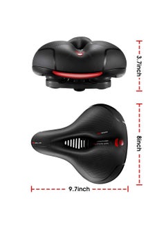 SYOSI Bicycle Saddle, Comfortable Bike Seat Cushion with Dual Shock Absorbing Balls & Memory Foam Soft & Comfortable & Breathable Bike Saddle for MTB/Road Bikes  - Image 2