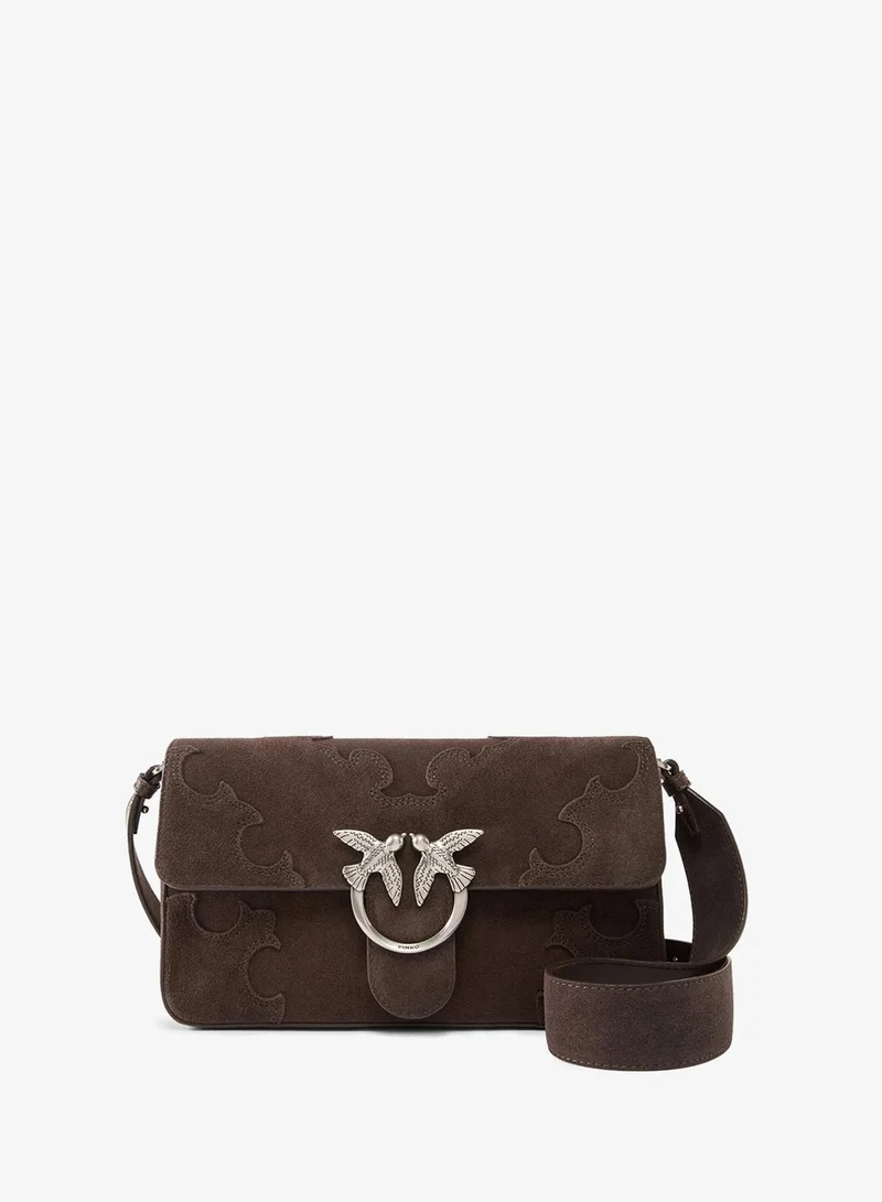 PINKO Love Bag One medium suede shoulder bag