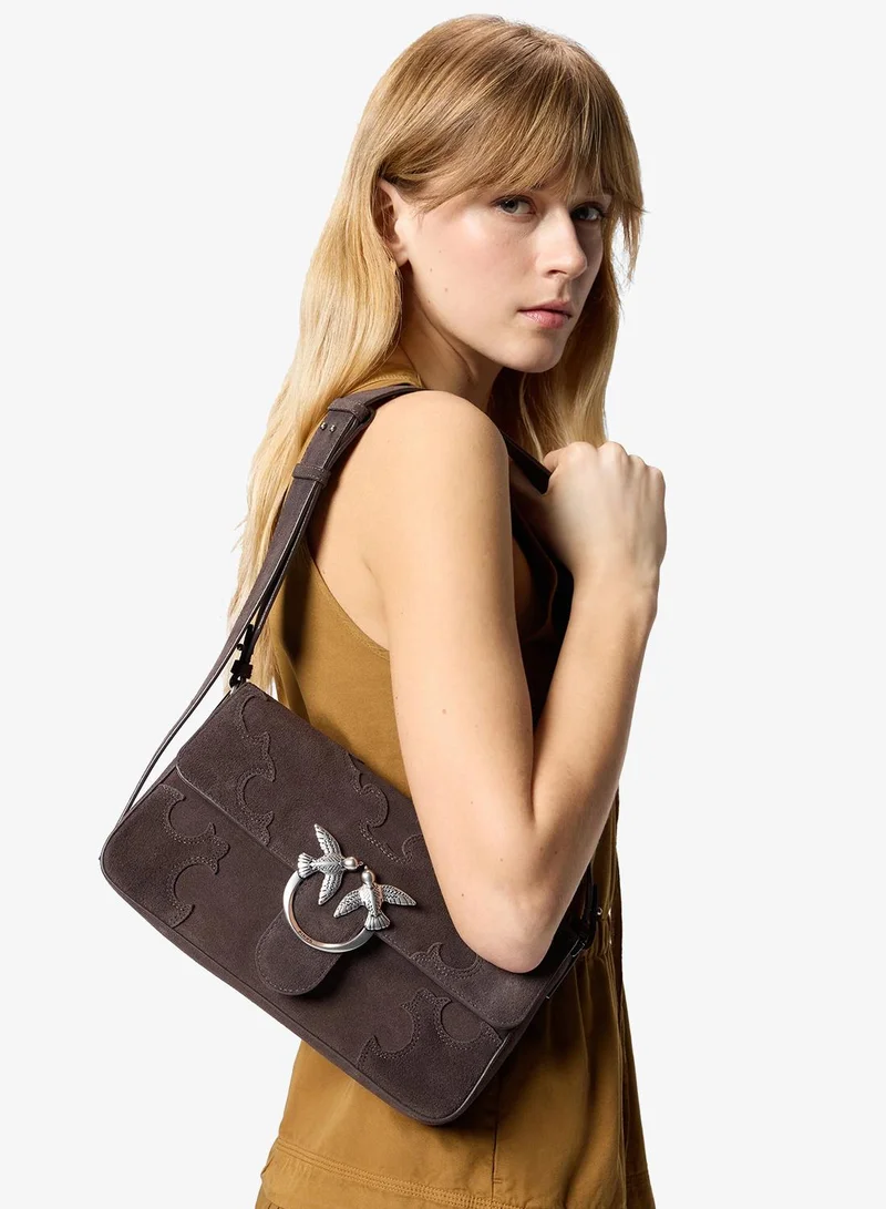 PINKO Love Bag One medium suede shoulder bag