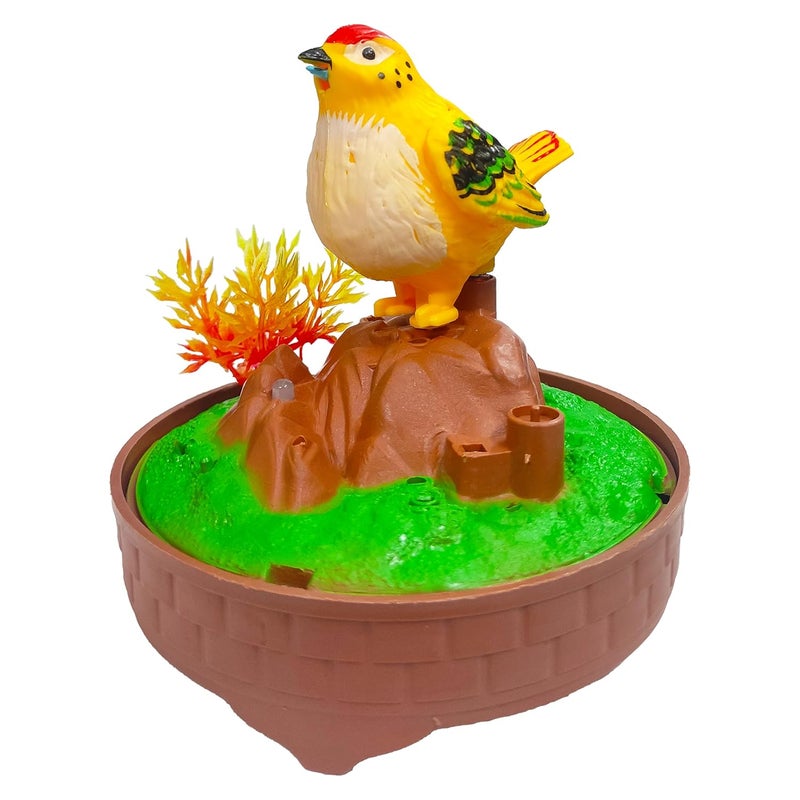 vGRASSP Sound Activated Chirping Bird in Hanging Cage - Beautiful Pinjra Bird Toy for Kids with LED Light- Clap to See The Moving Beak and Flapping Wings - Color and Design As Per Stock (Design 1) - Image 2
