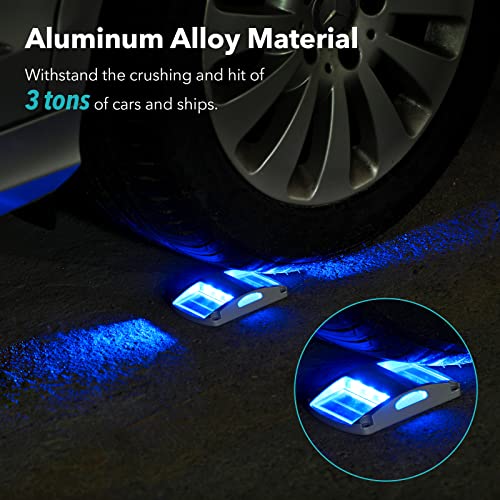 AGPTEK Solar Driveway Lights 12 Pack, Outdoor Deck Dock Marine LED Solar Powered Waterproof Driveway Marker Lights for Warning Step, Sidewalk, Pathway, Garden, Yard (Blue Light) - Image 4