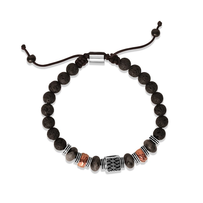 Marvel Black Panther Men's Adjustable Stainless Steel Box Chain Bead Bracelet - Multicolored, Beaded Lariat, No Clasp - Image 2