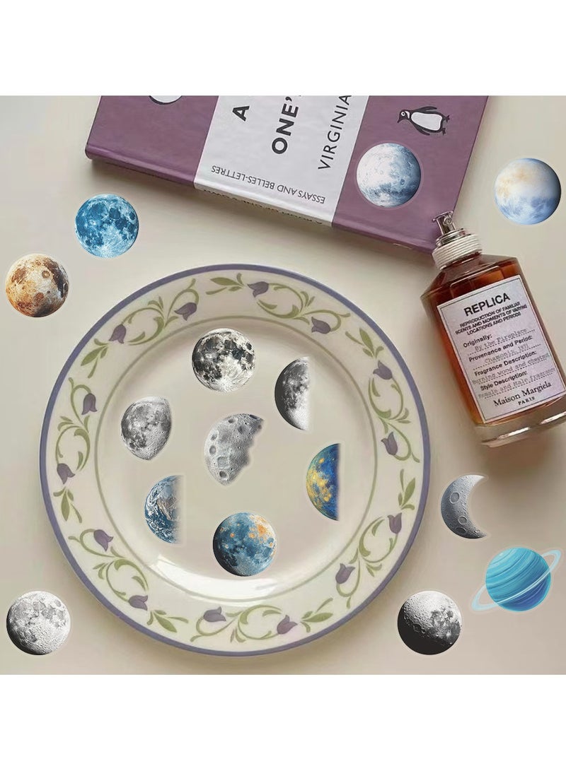 ORAINBOW 50pcs Transparent Astronomy Stickers Cartoon Celestial PET Sticker Set Laptop Stickers Planet Space Party Favors Party Decoration Galaxy Moon Stickers for DIY Scrapbook Journal - Image 4