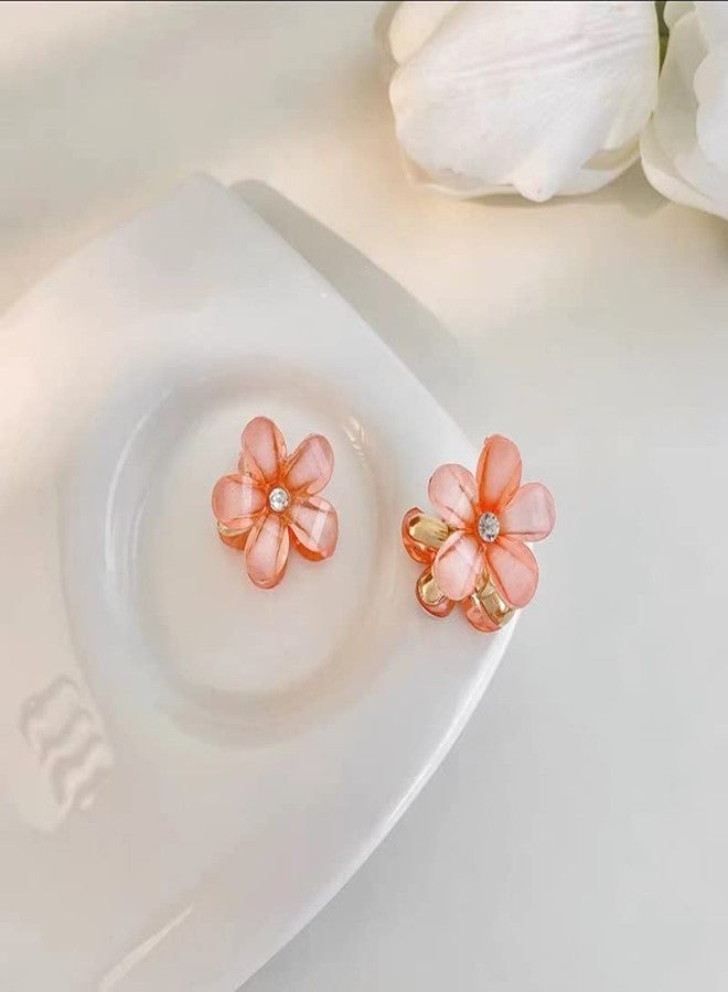 EPARTY مجموعة إي بارتي من 10 قطع من مشابك الشعر على شكل زهرة كريستالية مزدوجة الجوانب مرصعة بأحجار الراين، مصنوعة من سبيكة معدنية، مثالية للفتيات في فصل الصيف، إكسسوارات تصفيف شعر جانبية أنيقة، متعددة الألوان - Image 3