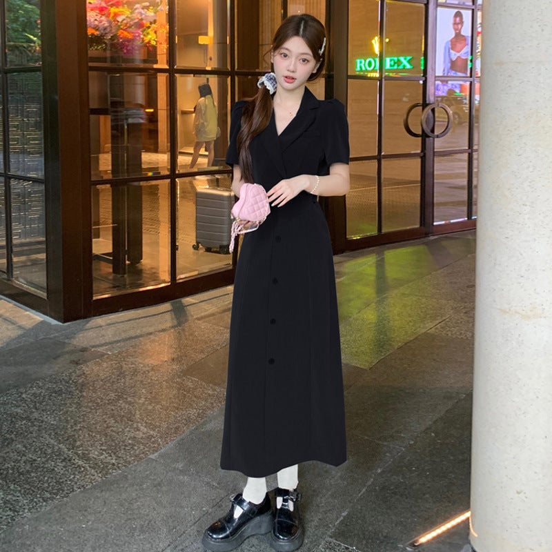 2024 Korean Designer Two-Piece Suit Dress Black two-piece
