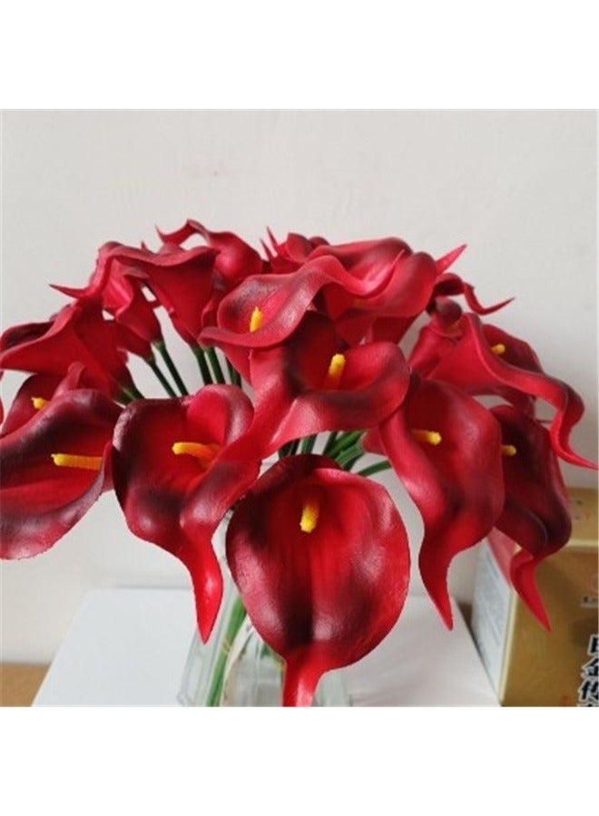 16-Piece Artificial Calla Lily Flowers Red 36x6cm，Artificial Calla Lily Flower Real Touch Latex Flowers for Wedding Bouquet Party Home Decor - Image 2