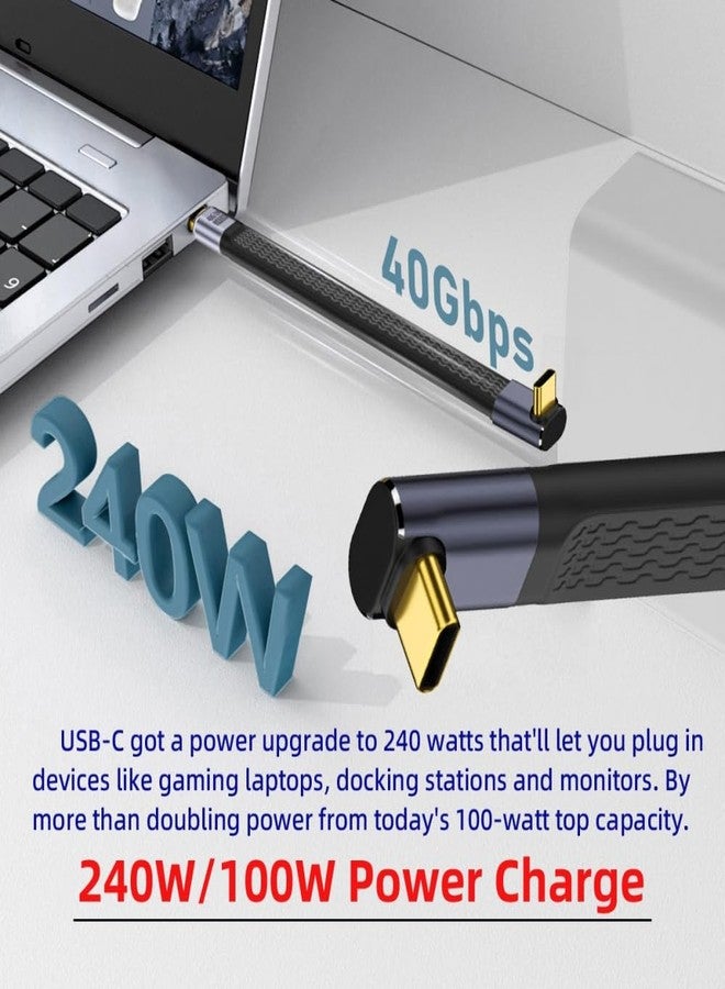 CY Up Angled 240W Type-C USB-C Male to Male USB4 40Gbps 100W 8K Flat Slim FPC Data Cable for Laptop Phone 13cm - Image 4