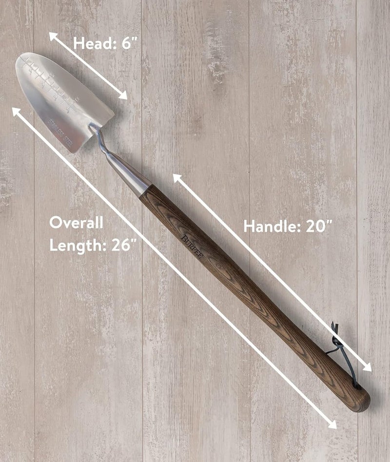 Burpee Burpee 26 Stainless Steel Durable Trowel with 20 Long Handle 6 Shovel Head  Leather Strap for Hanging Storage  10 Year Garden Tool Warranty - Image 4