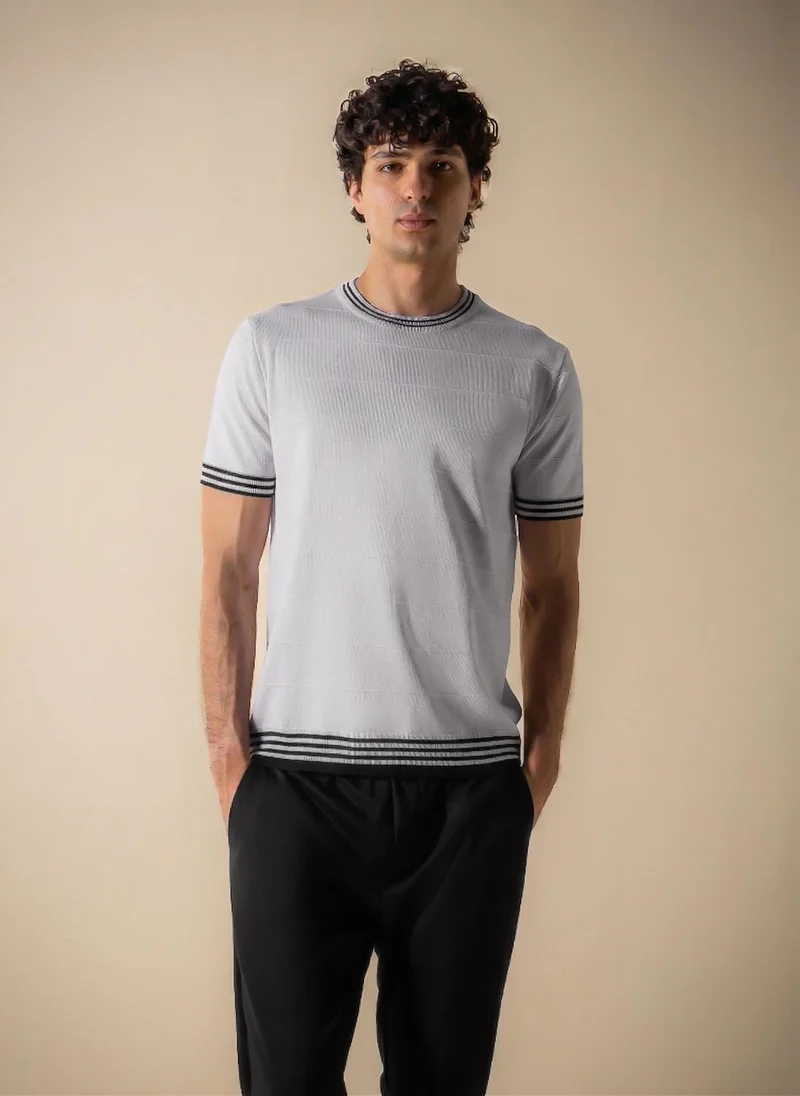 شايبس CONTRAST RIB KNIT SLIM T-SHIRT