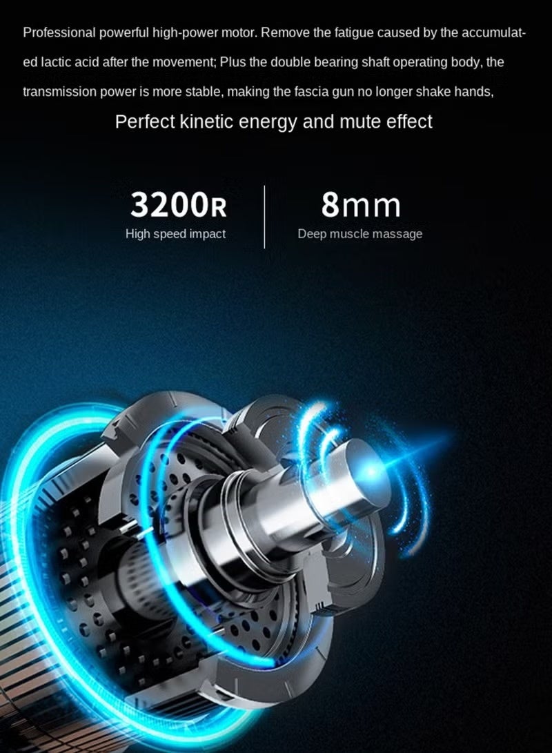 جينيكست جهاز تدليك ذكي محمول لاسلكي قابل لإعادة الشحن مزود بستة أوضاع اهتزاز مع 4 رؤوس بديلة لعضلات الظهر والساق والكتف والذراع والقدم واليد والجسم، باللون الأحمر - Image 2