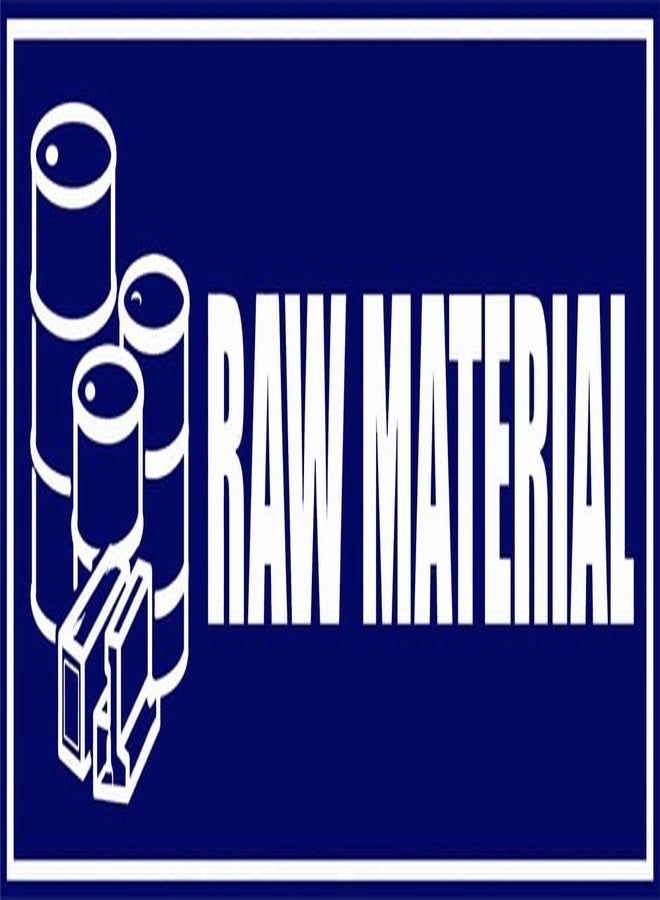 VAAIMAI Raw Material Sign Board | 12X4 Inch | 5MM Foam-Blue (Pack of 1) | UV Laminated Waterproof Signage for Office, Home, Industry, Public Places, Hospital - Image 1