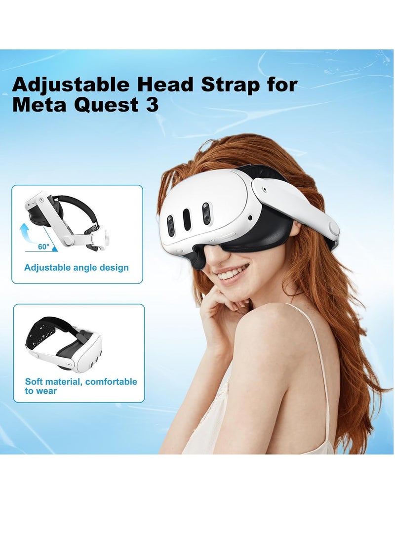 SYOSI RC Head Strap for Meta Quest 3, Adjustable Comfortable Elite Strap Replacement VR Headset Strap for Oculus Quest 3 Accessories, Reduce Head Pressure and Improve Immersion  - Image 2