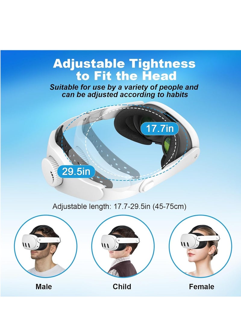 SYOSI RC Head Strap for Meta Quest 3, Adjustable Comfortable Elite Strap Replacement VR Headset Strap for Oculus Quest 3 Accessories, Reduce Head Pressure and Improve Immersion  - Image 5