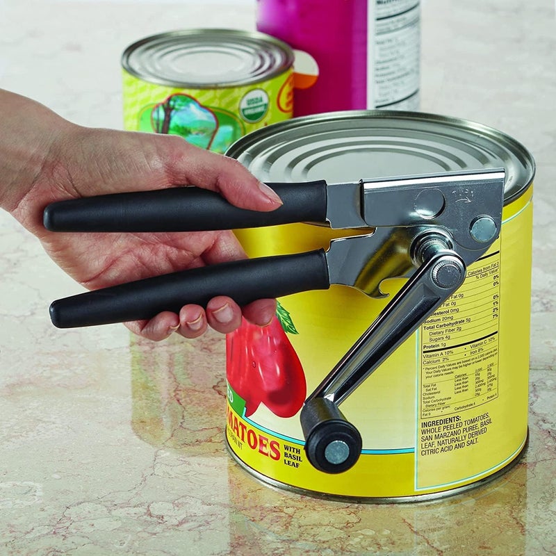 LUFMWCWD Crank Handle Commercial Can Opener - Heavy Duty Manual Can Opener - Ergonomic Cushioned Handle - Stainless Steel Blade - Black - Image 1