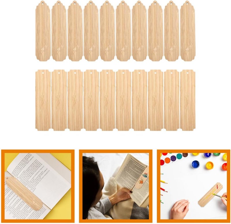 Local supply chain stock SHERCHPRY 20Pcs Unfinished Wooden Bookmarks with Hanging Rectangle Blank Craft Tags for DIY Painting Staining and Engraving Wood Bookmark Blanks for Ornaments and Home Decoration Connectable modular Seasonal & permanent compatible Liquid tight joint Diverse application fit Dense material Pre-sale confirmed stock Modern look Multi-demand compliant quality Daily wear upgraded resistant material Flat working surface Treated anti-rust metal Elegant practical design Multiple local stock source Simple multifunctional build Climate adapted upgraded quality Proper storage environment Integrated local logistics Upgraded general material Classic practical design Affordable purchase options All user group compatible Quick available purchase options Repeated use resistant selected material Reliable durability - Image 2