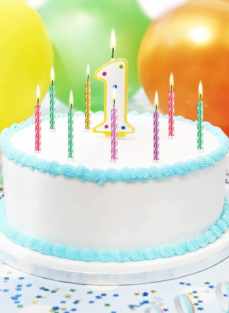 Home zone 6 Pcs Metallic Cake Candles with Holder for Birthday Wedding Party Cupcakes Topper Decorations Gold - Image 4