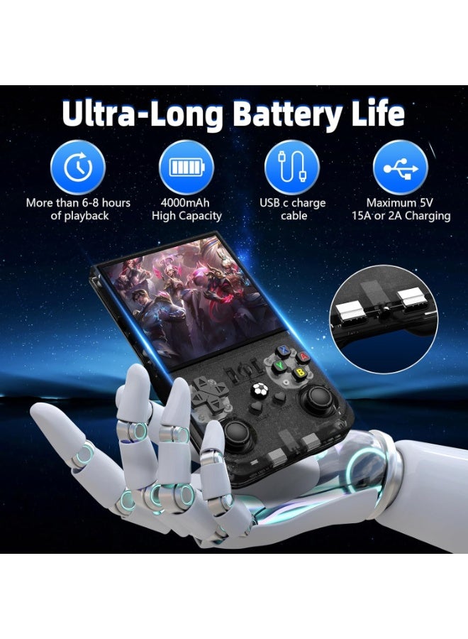 ELTRAZONE 2025 New R36MAX Retro Handheld Game Console – 4.0 Inch IPS Screen Portable Gaming Console with 64GB Built-In Memory, Linux System, 4000mAh Battery, Mini Pocket Arcade, Classic Emulator Player, Black - Image 3