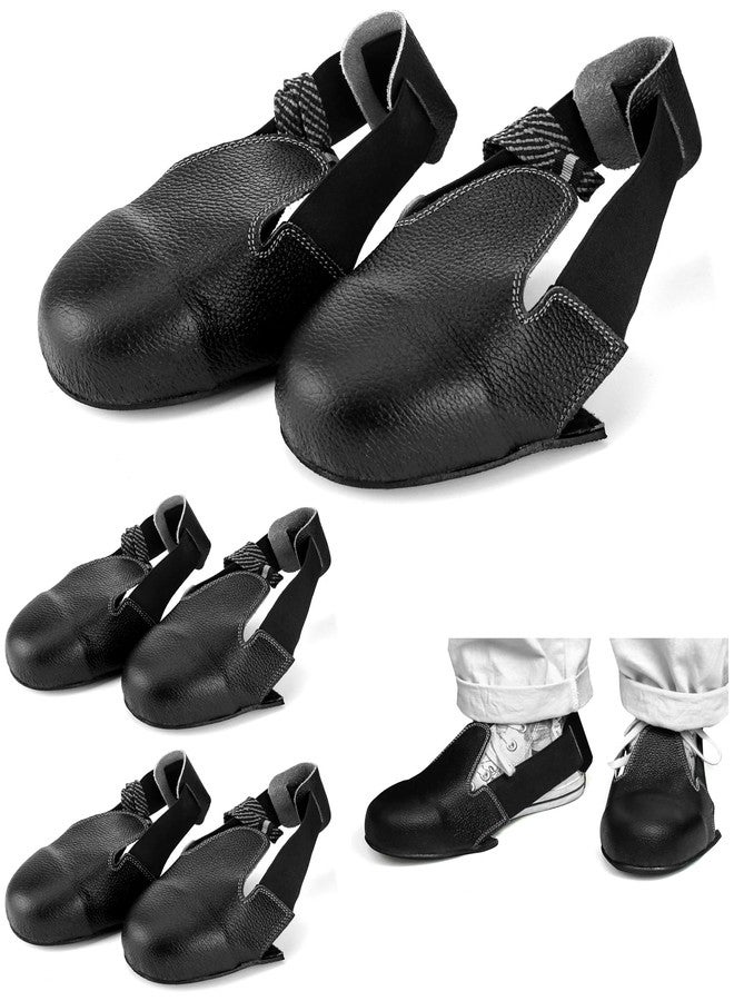 QWORK Steel Toe Cap Safety Overshoes Workplace Anti-smash Cover with Adjustable Strap for Men/Women, 4 Pairs (Size 5-12 US) - Image 1
