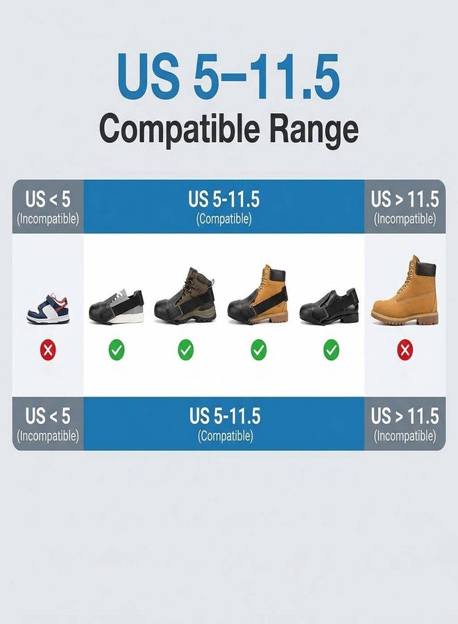 QWORK Steel Toe Cap Safety Overshoes Workplace Anti-smash Cover with Adjustable Strap for Men/Women, 4 Pairs (Size 5-12 US) - Image 5
