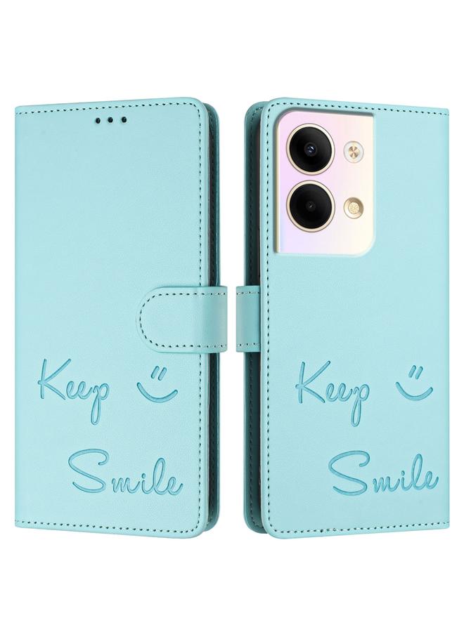 اس-توب جراب لهاتف OPPO Reno9 5G / Reno9 Pro 5G جراب هاتف جلدي بنقش ابتسامة بتقنية RFID - Image 3