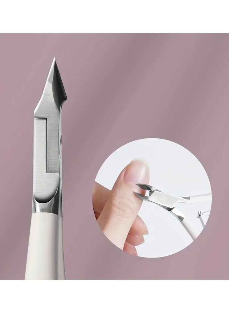 Rozino مجموعة العناية بالأظافر 4 قطع: مقصات جلدية من الفولاذ المقاوم للصدأ، كماشة إزالة الجلد الميت - أدوات العناية بالأظافر عديمة الرائحة - Image 2