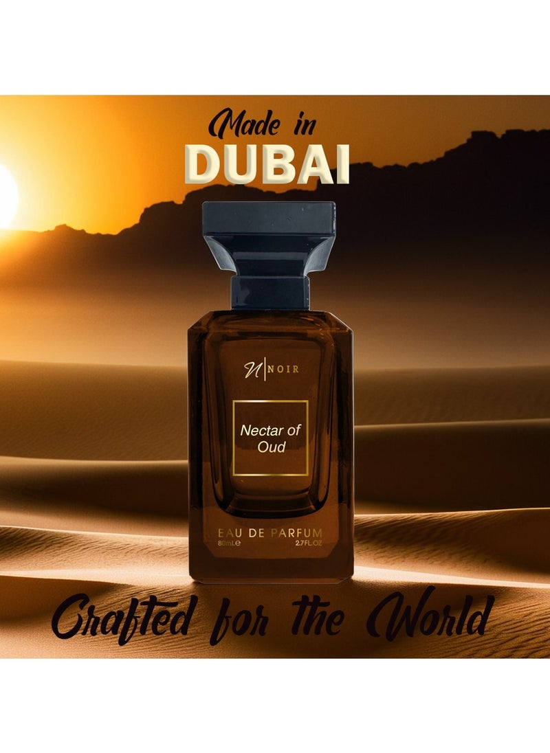 noir - Nectar of Oud Eau de Parfum for Men – Intense Oud Scent with Saffron, Cedar, Patchouli & Spiced Raspberry | Long lasting - 80ml - Image 1