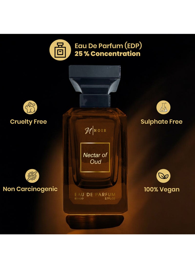 noir - Nectar of Oud Eau de Parfum for Men – Intense Oud Scent with Saffron, Cedar, Patchouli & Spiced Raspberry | Long lasting - 80ml - Image 1