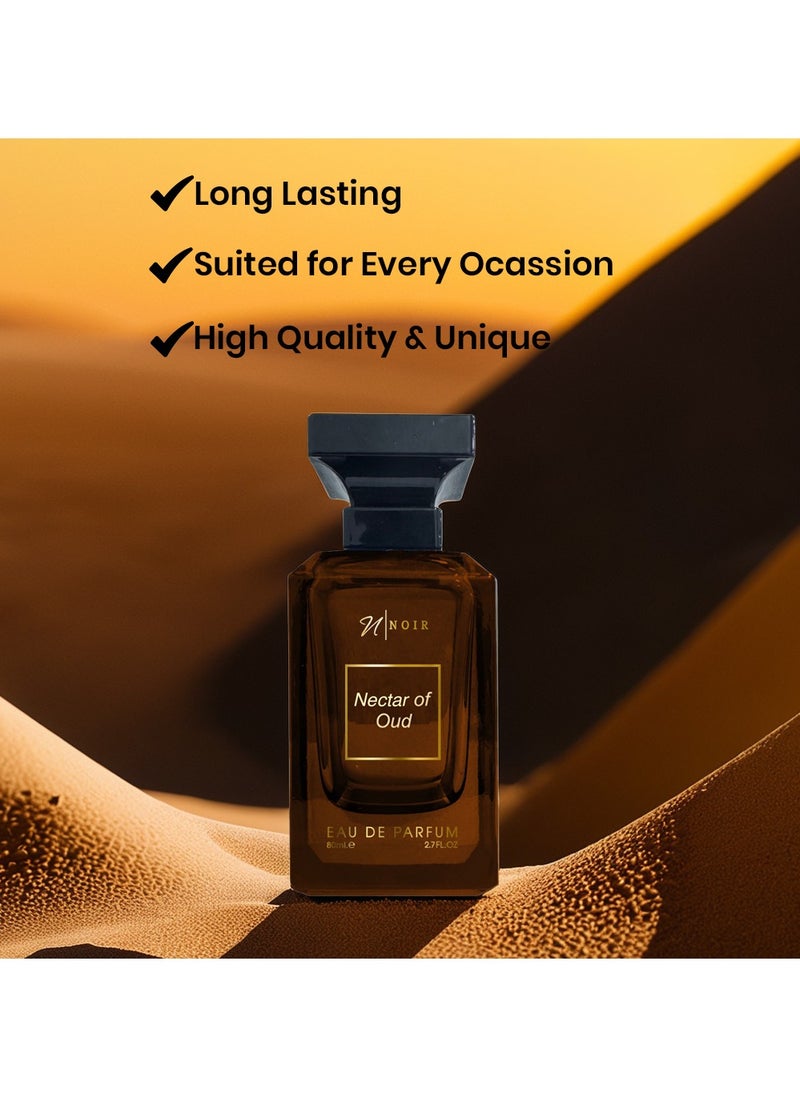 noir - Nectar of Oud Eau de Parfum for Men – Intense Oud Scent with Saffron, Cedar, Patchouli & Spiced Raspberry | Long lasting - 80ml - Image 1