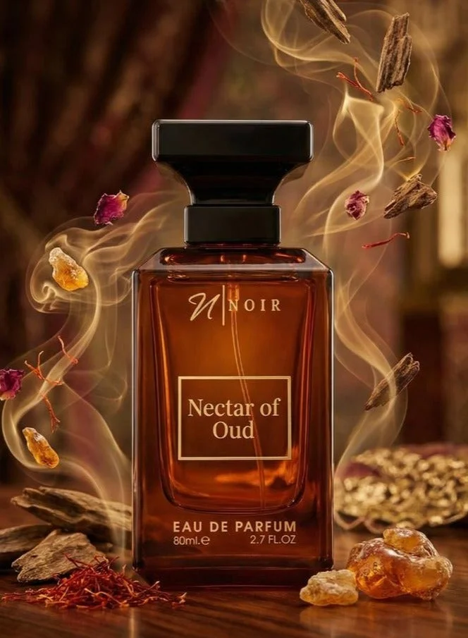 noir Nectar of Oud EDP Perfume for Men, Luxury Fragrance with Musk, Patchouli & Sandalwood, Floral Woody Oud, Long Lasting Men’s Perfume, 80ml