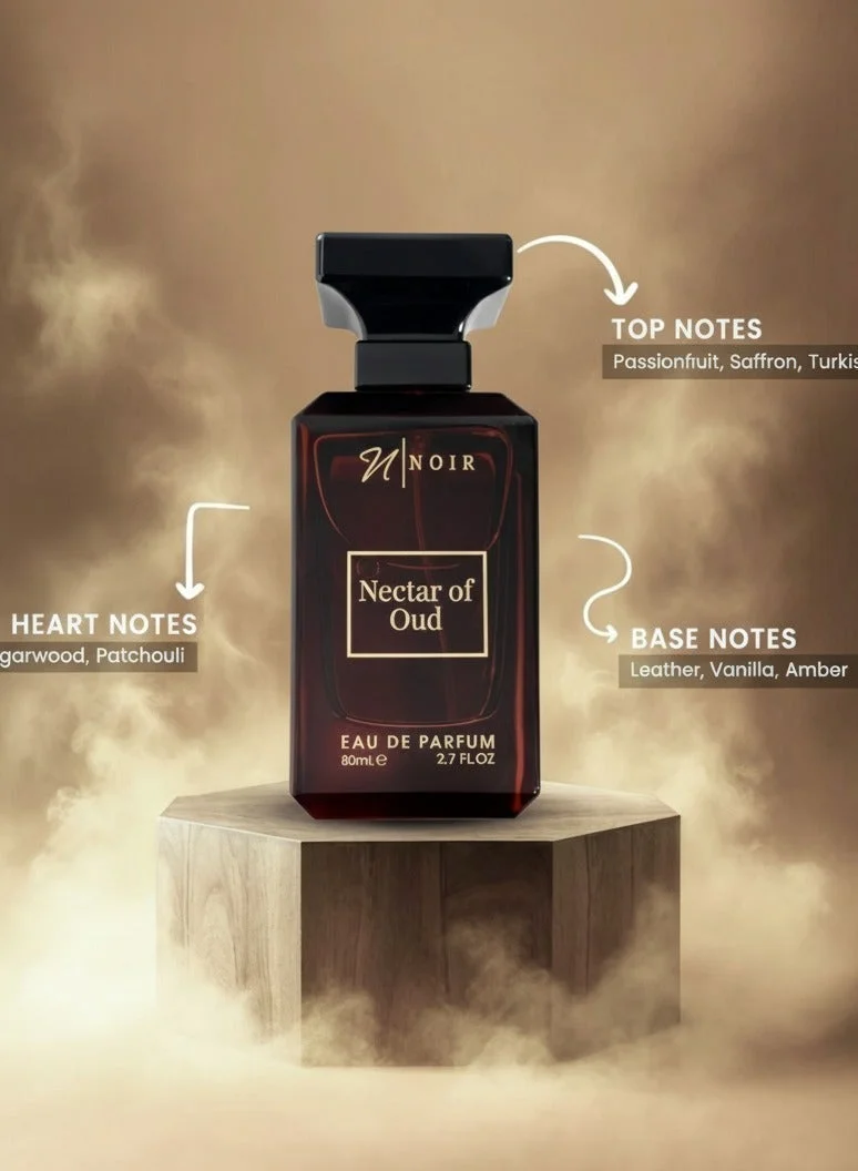 noir Nectar of Oud EDP Perfume for Men, Luxury Fragrance with Musk, Patchouli & Sandalwood, Floral Woody Oud, Long Lasting Men’s Perfume, 80ml