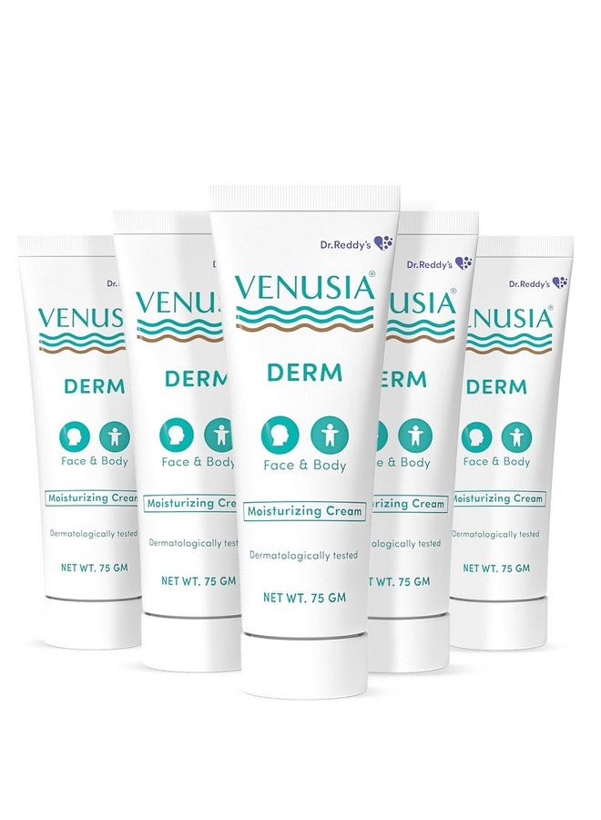 VENUSIA Dr. Reddy'S Venusia Derm Moisturizing Lotion For Face&Body,Repairs&Nourishes Dry Skin,Relieves Minor Itching&Irritation,Moisturization&Hydration That Lasts Up To 10 Hours 75 G X Pack Of 5 - Image 1
