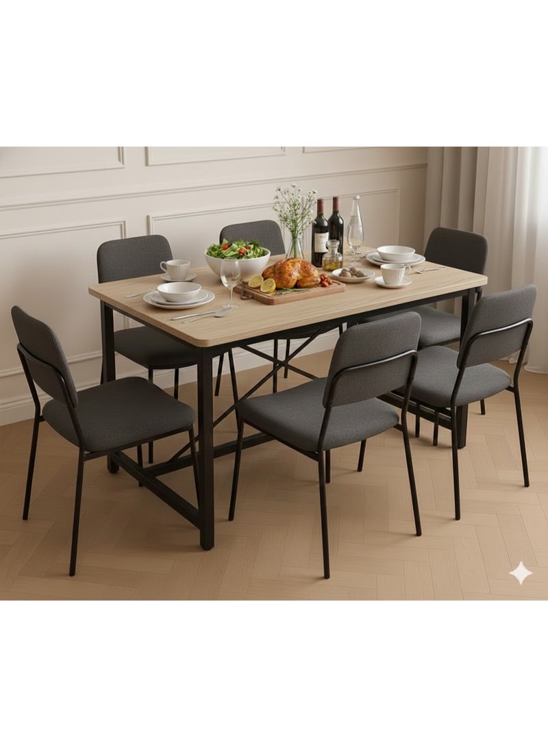 ALMUFARREJ Wooden dining table with metal legs, 100*50*72 cm