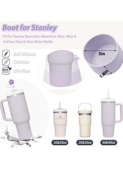 RTYY Stanley Cup Accessories Set Including 6 Pcs Silicone Spill Proof Stopper, 2 Pcs Straw Cover Cap for 9-10 mm Straws, 1 Pcs Purple Silicone Boot for Stanley Cup Stanley 40oz & 30oz Tumbler (ORCHID)  - Image 3