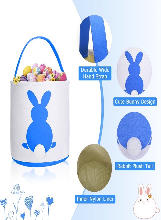 Jexine 12 Pcs Easter Bunny Basket Bags Bulk for Kids Gift Bucket Easter Eggs Hunt Basket with Handle Rabbit Fluffy Tails Bunny Tote Bag Bucket for Spring Party(Classic Color,Matte, Sequin) - Image 5