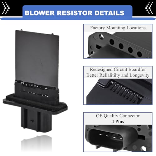 PANNUOSCS HVAC Blower Motor Resistor Compatible with Ford Expedition Escape F150 F250 F350 Super Duty Mustang Lincoln Mark LT Mercury Mariner Replaces# 3F2Z-18591-AA YH-1715 Manual Air Conditioner - Image 2