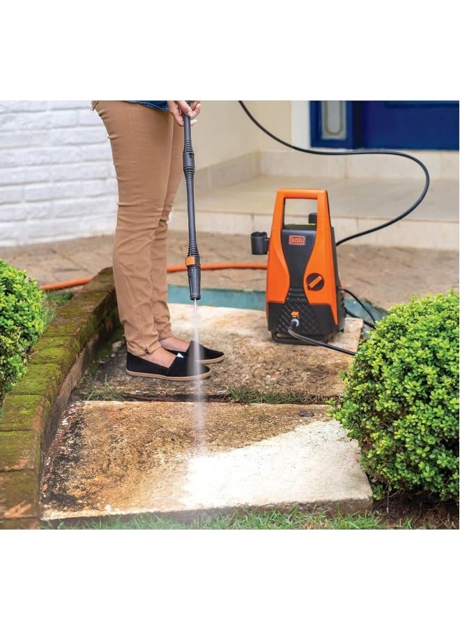 BLACK+DECKER - Pressure Washer High Performance 1400 w Pressure with Self-Priming Ideal For Home Garden And Car 105 Bar 1400W PW1450TD-B5 Orange/Black - Image 1
