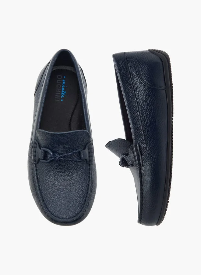 Mister Duchini Boys Textured Slip-On Moccasins with Metal Accent Ramadan Collection