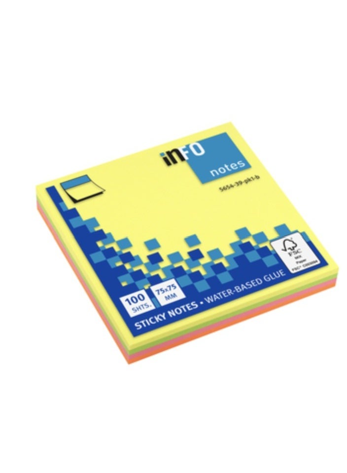 infonotes - STICKY NOTES, 75x 75mm, brilliant colors , 100 sheets