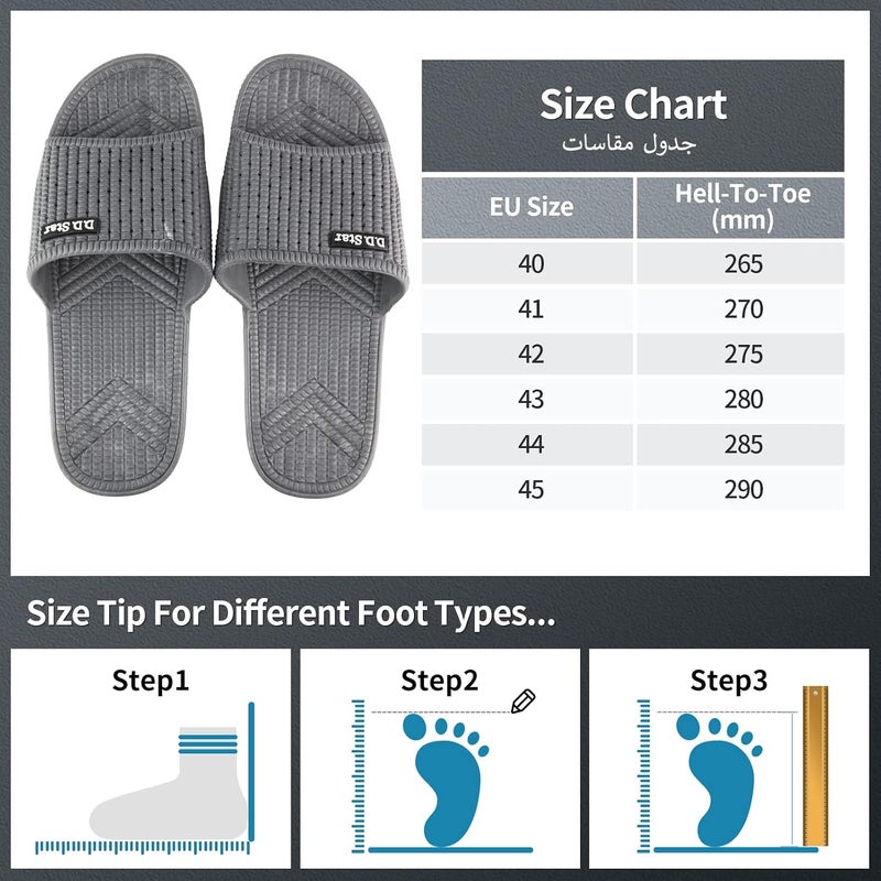 D.D.Star Big Size Bathroom Slippers For Men and Women Non-Slip Quick Drying Shower Shoes Comfortable And Soft Sole Slide On Sandal - Image 5