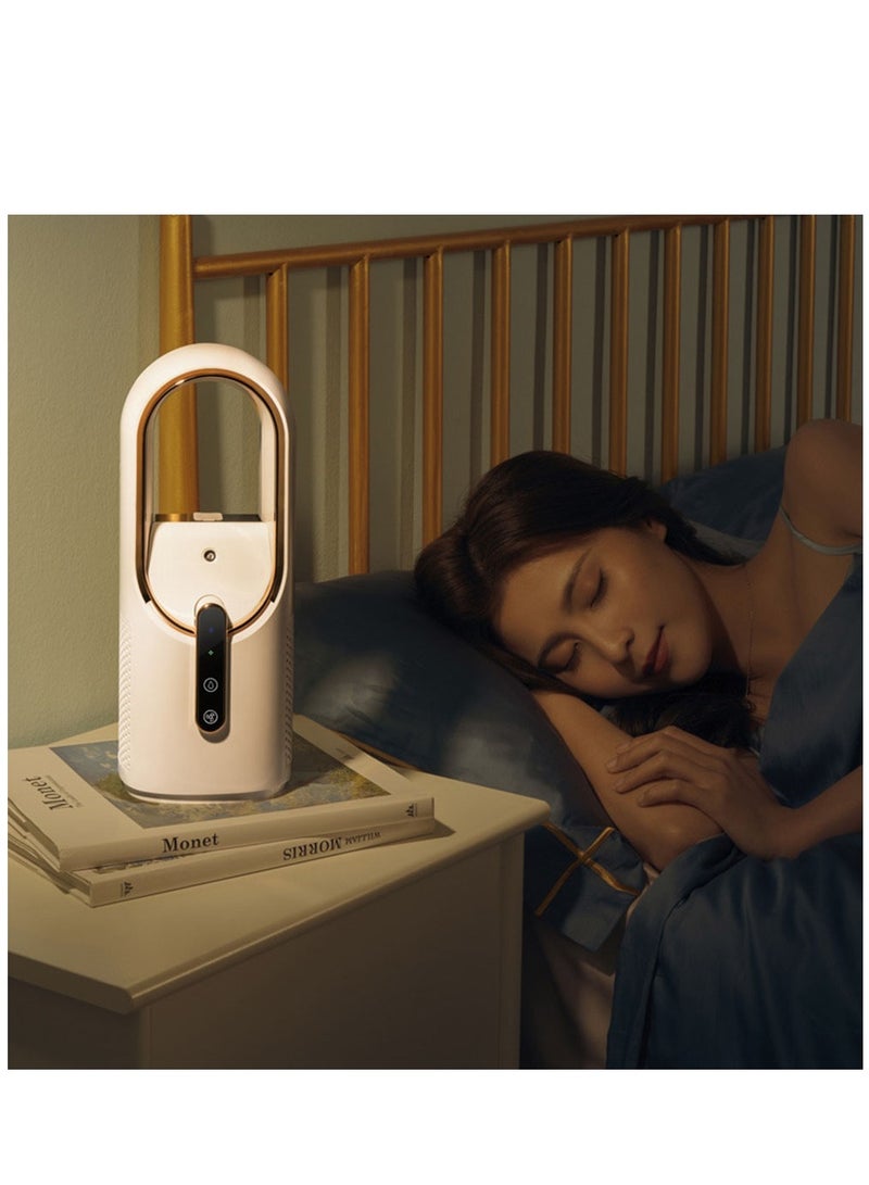 Arabest مروحة مكتب، مروحة هادئة بدون شفرات USB قابلة لإعادة الشحن لسطح المكتب، مروحة مكتب صغيرة محمولة مع 3 سرعات تبريد، مروحة شخصية للتحكم باللمس لغرفة النوم والمكتب والمنزل والخارج - Image 4