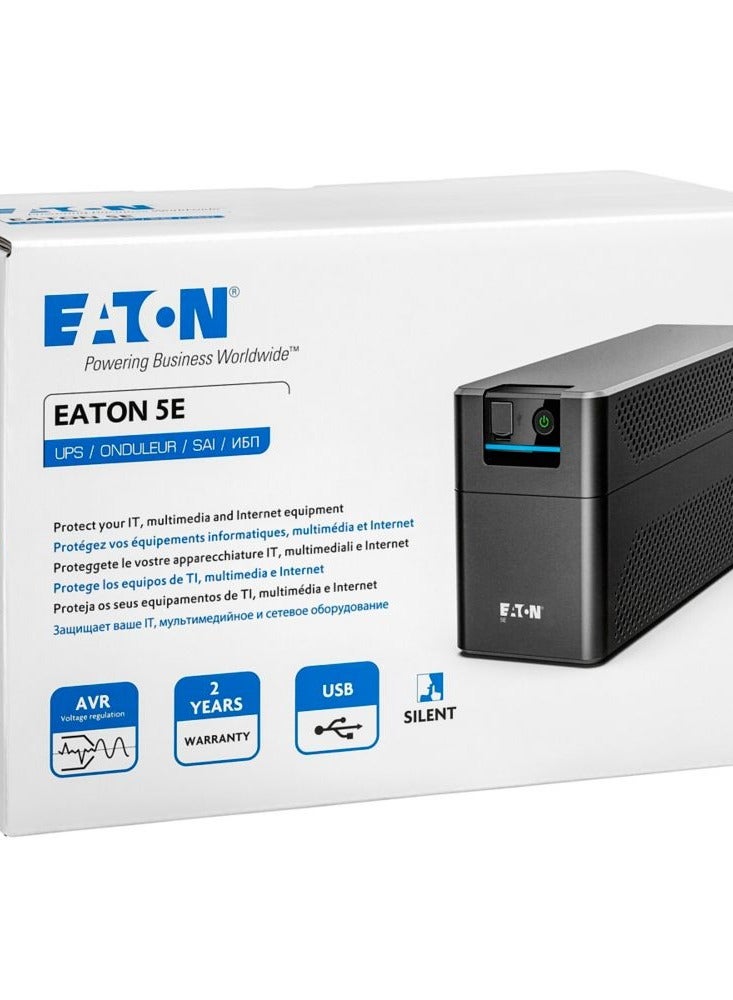إيتون جهاز Eaton 5E الجيل الثاني UPS بمنفذ USB ونوع DIN، قدرة 700 فولت أمبير، 360 واط، مدخل: شوكو، المخارج: (2) DIN، نوع برج." - Image 3