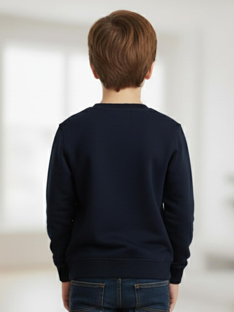 ONN Boys Printed Sweatshirt| Super Soft Cotton | Each Side Pocket|Modern Fit|Pack of 2 | Navy Blue and Crimson| (7-8 Years) - Image 4