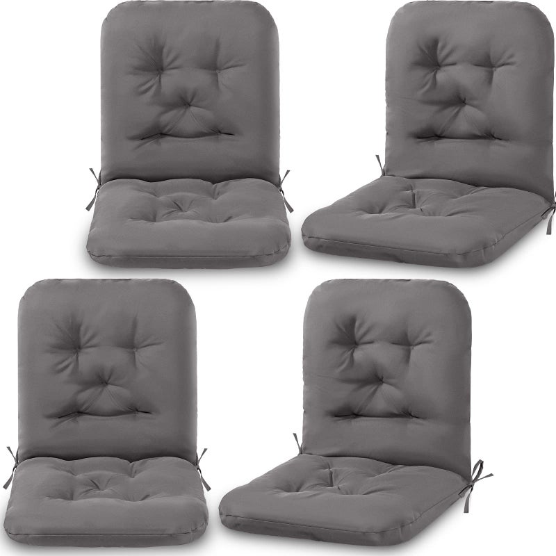 Chunful Chunful Tufted Back Chair Cushion Indoor Outdoor Weather Resistant Swivel Rocker Patio Chair Cushions for Outdoor FurnitureDark Gray4 Pack 