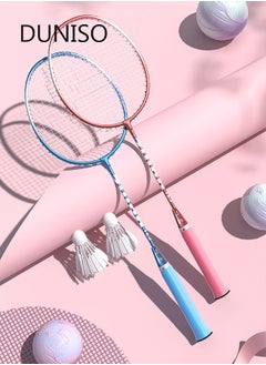 DUNISO Badminton Set 2 Player Badminton Rackets Lightweight Badminton Racquet with 3 Shuttlecocks and 1 Carrying Bag, Badminton Backyard Games for Outdoor, Garden, Beach, Family Fun Game  - Image 1
