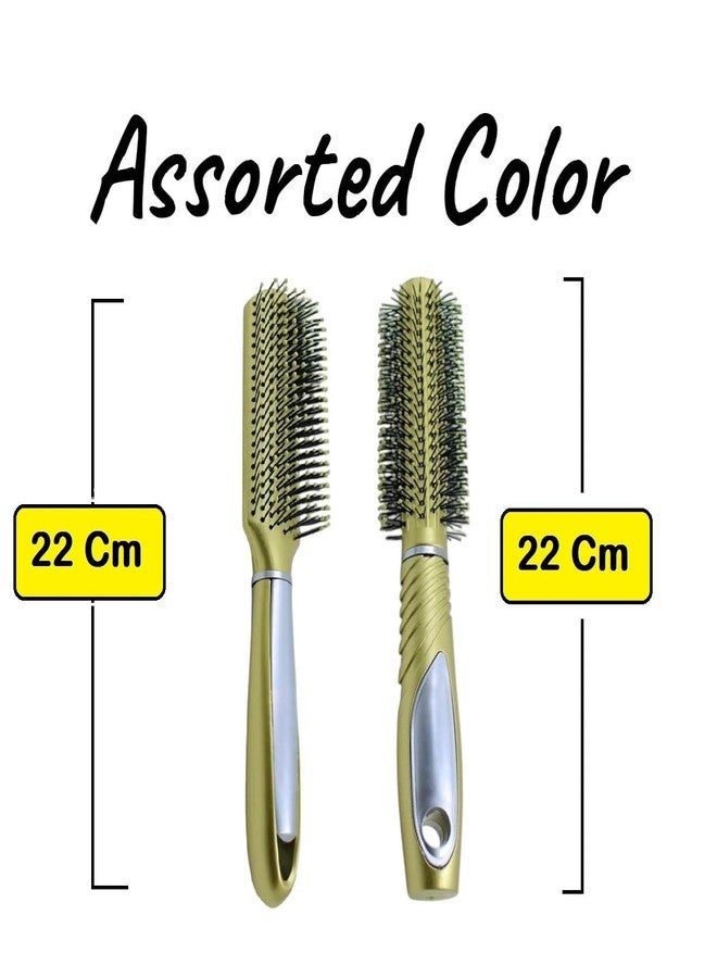 ADHVIK مجموعة مشط الشعر - عبوة من قطعتين من فرش تصفيف الشعر الاحترافية لجميع أنواع الشعر - فك التشابك، وإضفاء كثافة ولمسة نهائية ناعمة - تصميم مريح لسهولة الإمساك - Image 4