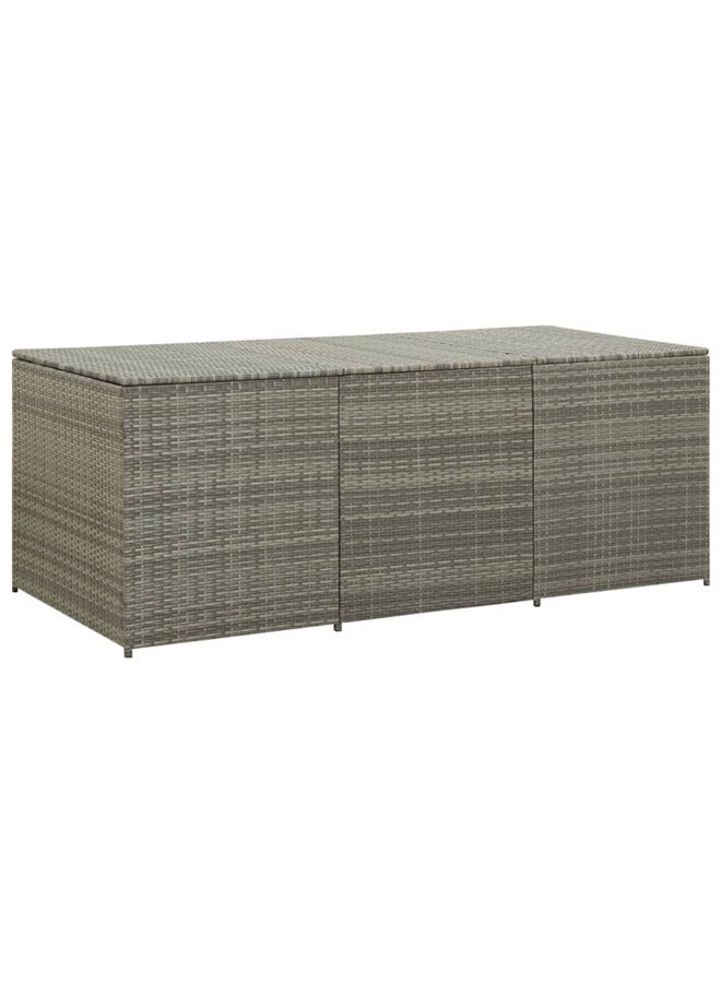 فيداكسل vidaXL صندوق تخزين للحديقة بولي روطان 180×90×70 سم رمادي - Image 1