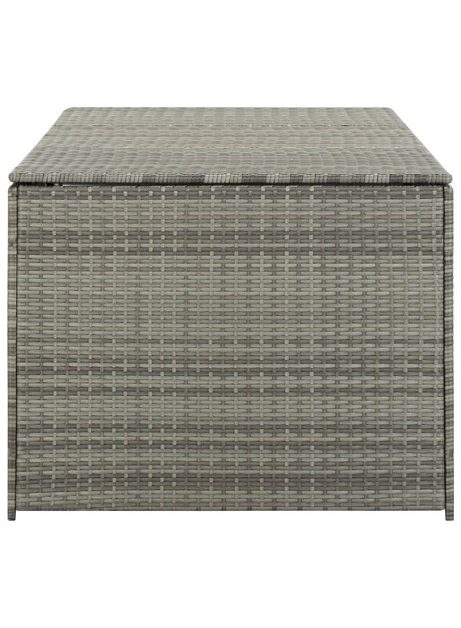 فيداكسل vidaXL صندوق تخزين للحديقة بولي روطان 180×90×70 سم رمادي - Image 3