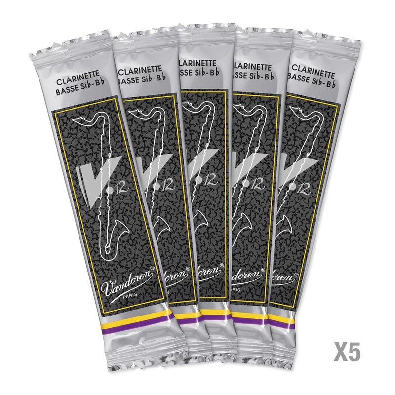 Vandoren CR6225 Bass Clarinet V.12 Reeds Strength 2.5; Box of 5, Black - Image 3